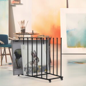 Art Storage Rack with Handle & Caster Wheels
